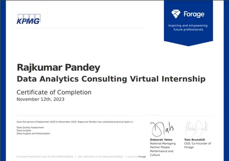 KPMG Data Analytics Internship Certificate