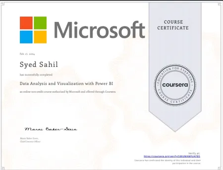 Data Analysis and Visualization with Power BI