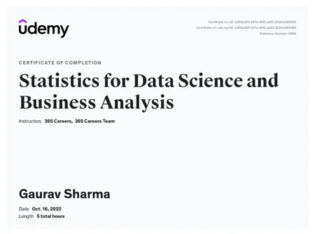 Statistics for Data Science