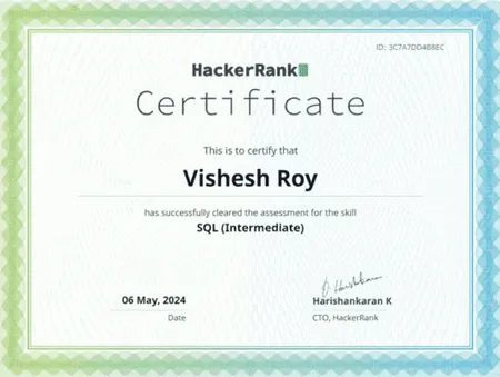 HackerRank SQL(Intermediate) Certificate