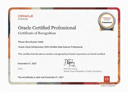 Oracle data science certified professional