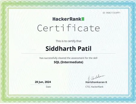SQL Skill test (Hacker Rank)
