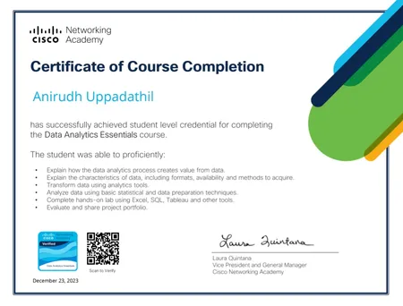 Portfolio - Anirudh Uppadathil | Codebasics