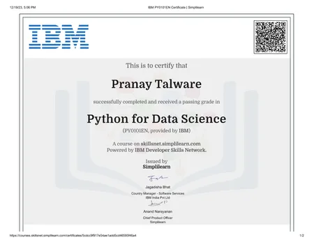 IBM Python For Data Science