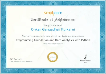 Programming Foundation and Data Analytics with Python