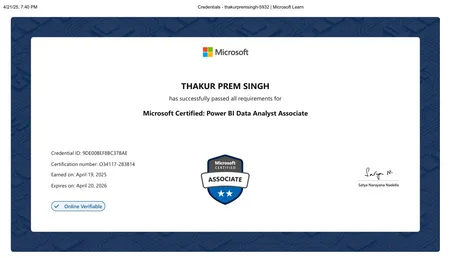 Portfolio - Thakur Prem Singh | Codebasics