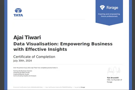 Tata Data Visualisation: Empowering Business with Effective Insights Job Simulation on Forage