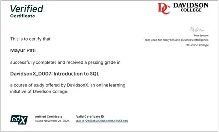 Davidson College: SQL