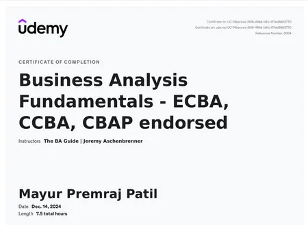 Business Analysis Fundamentals: ECBA || CCBA || CBAP