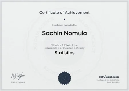 Statisics for data analytics