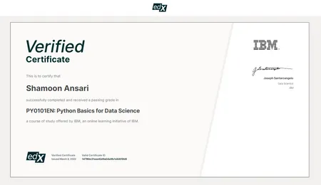 Python Basics for Data Science - edX