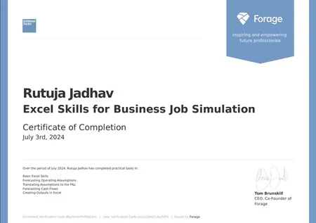 Goldman Sachs Excel Skills for Business