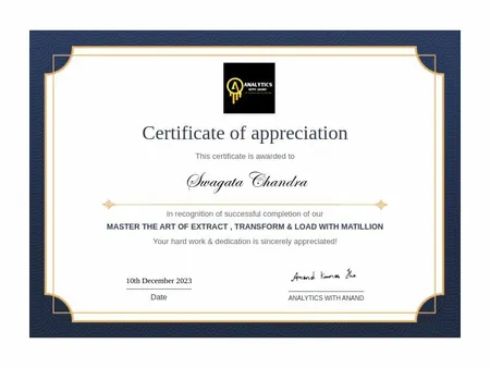 Portfolio - Swagata Chandra | Codebasics