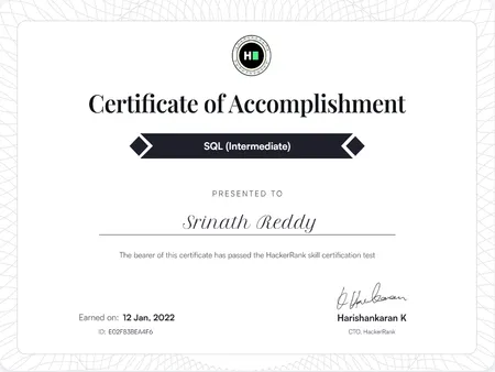 Portfolio - Srinath Reddy | Codebasics