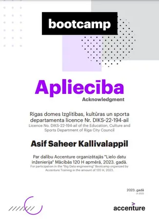 Big Data Engineer  at Accenture