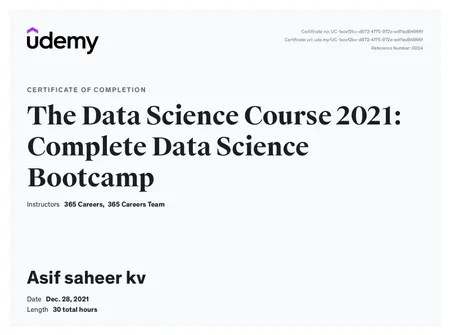 Data science 2021: complete data science bootcamp