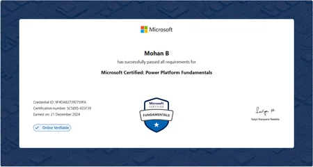 Microsoft Certified: Power Platform Fundamentals
