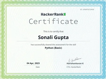 Portfolio - Sonali Gupta | Codebasics