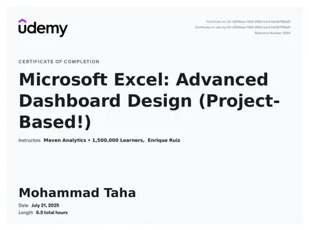 Microsoft Excel: Advanced Dashboard Design