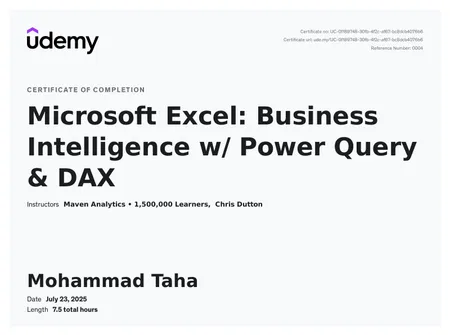 Microsoft Excel: Business Intelligence w/ Power Query & DAX
