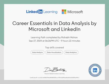 Career Essentials in Data Analysis by Microsoft and LinkedIn