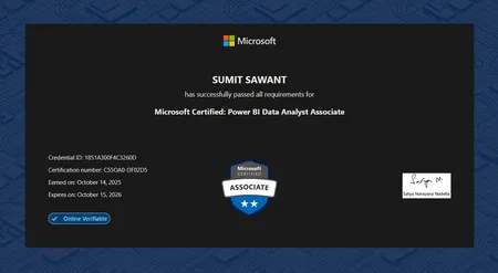 Microsoft Certified: Power BI Data Analyst Associate