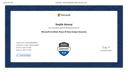 Portfolio - RANJITH S | Codebasics