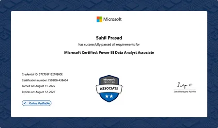 Microsft Certified: Power BI Data Analyst Associate