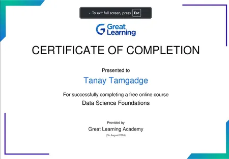Portfolio - Tanay Tamgadge | Codebasics