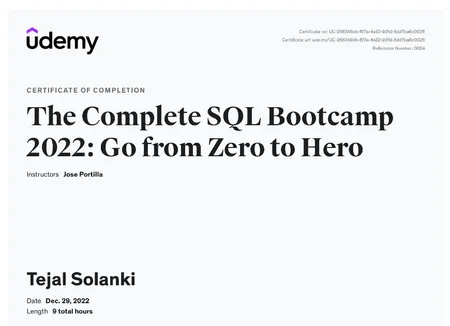 The Complete SQL Bootcamp: Go from Zero to Hero