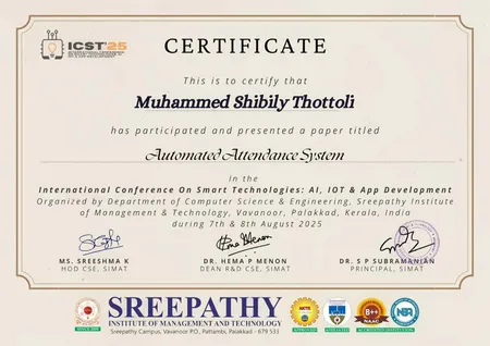 ICST’25 Paper Presenter: Automated Attendance System