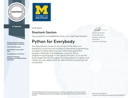 Coursera -  Python for Everybody