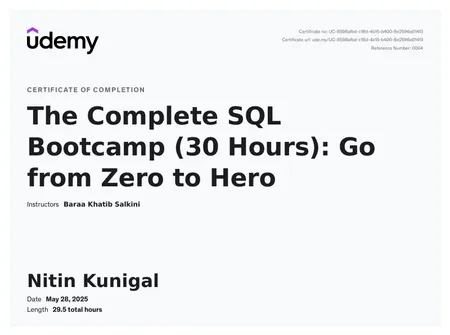 The Complete SQL Bootcamp (30 Hours)
