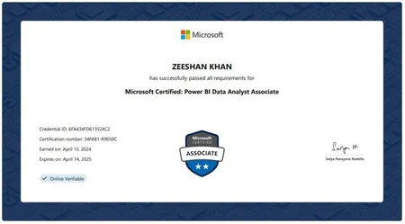 Microsoft Certified :Power Bi Data Analyst Associate