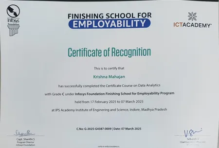 Data Analytics - ICT Academy ( Infosys Foundation Finishing School for Employability Program)