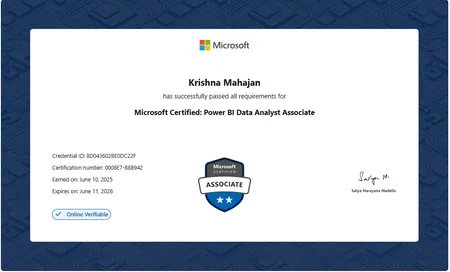 Microsoft Certified: Power BI Data Analyst Associate