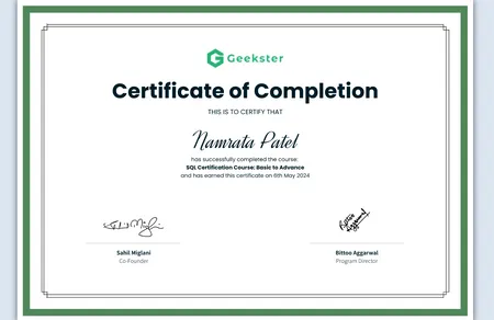 Geekster: SQL Certification