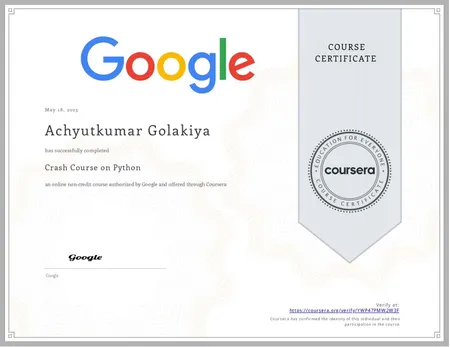 Crash Course on Python (Google)