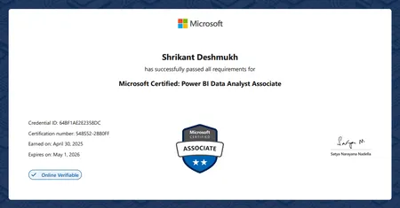 Microsoft Certified: Power BI Data Analyst Associate