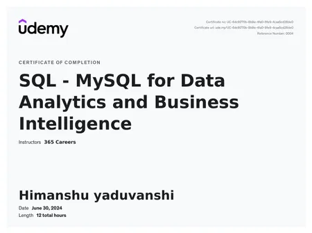 SQL- MySQL for Data Analytics and Business Intelligence