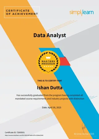 Simplilearn data analyst masters