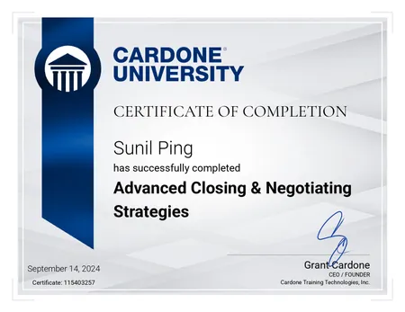 Advanced closing & Negotiations Strategy