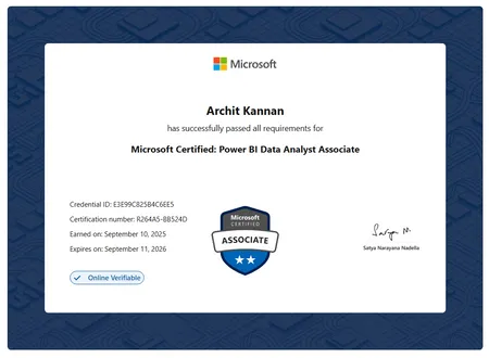Microsoft Certified: Power BI Data Analyst Associate