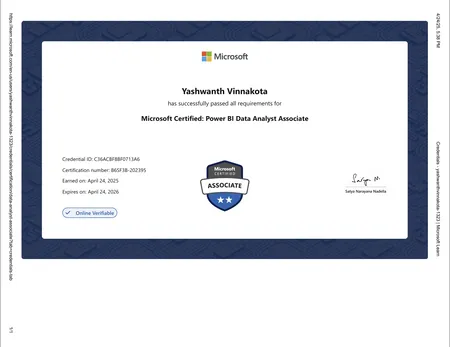 Microsoft Certified: Power BI Data Analyst Associate