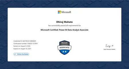 Microsoft Certified: Power BI Data Analyst Associate