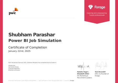 Power BI Job Simulation | Forage | PwC Switzerland