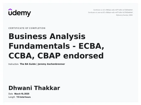 Business Analysis Fundamentals – ECBA, CCBA, CBAP Endorsed
