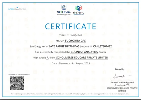 Business Analytics with AI By Internshala