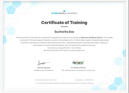 Business Analytics with AI By National Skill Development Corporation