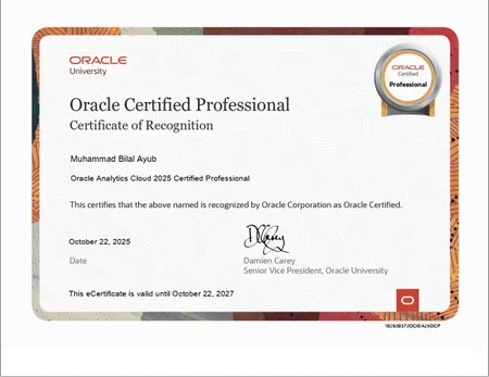 Oracle Analytics Cloud 2025 Certified Professional
